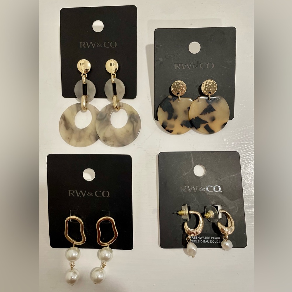 RW & CO earrings, set of 4